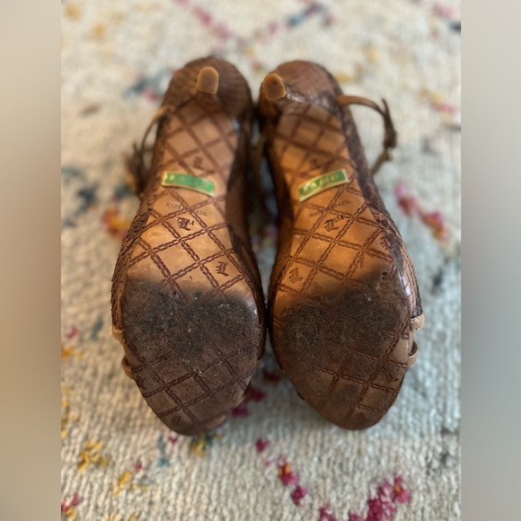 L.A.M.B ~ “Felix Snake” Brown Strappy Heels - Picture 5 of 6